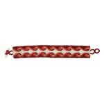 Orange, Red and White Hearts Beaded Bracelet - A Thread of Hope Guatemalan Fair Trade