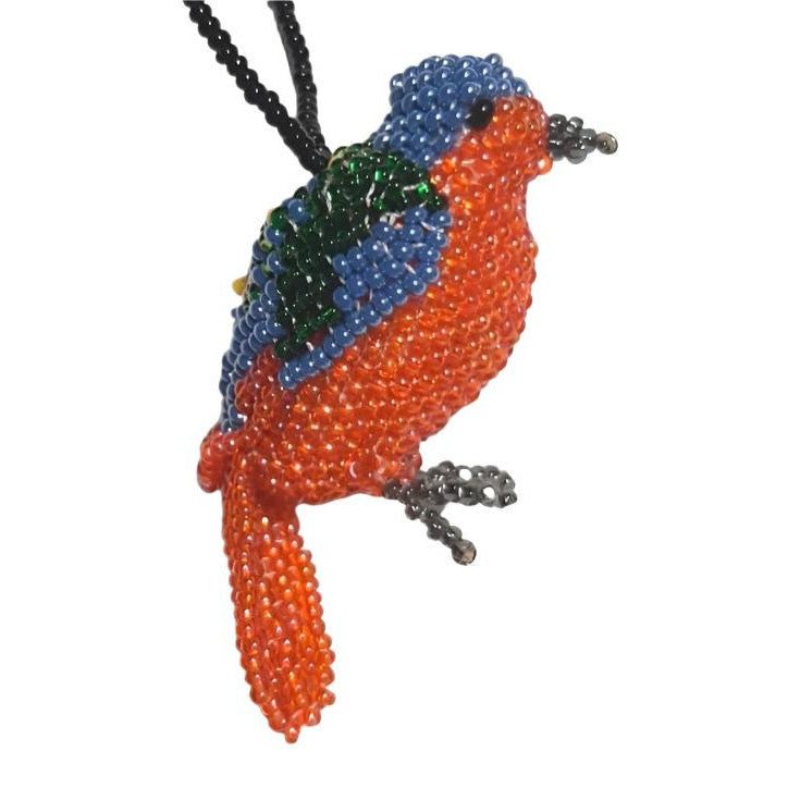 Painted Bunting Beaded Bird Ornament - A Thread of Hope Guatemalan Fair Trade