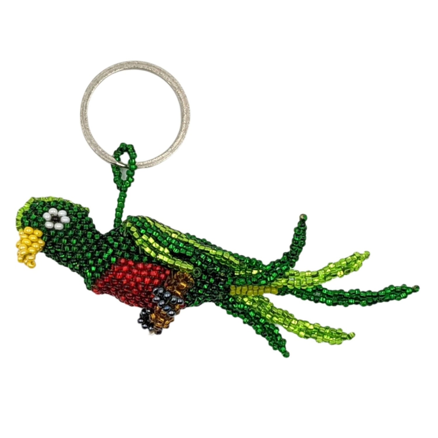 Parrot Beaded Ornament - Green - A Thread of Hope Guatemalan Fair Trade