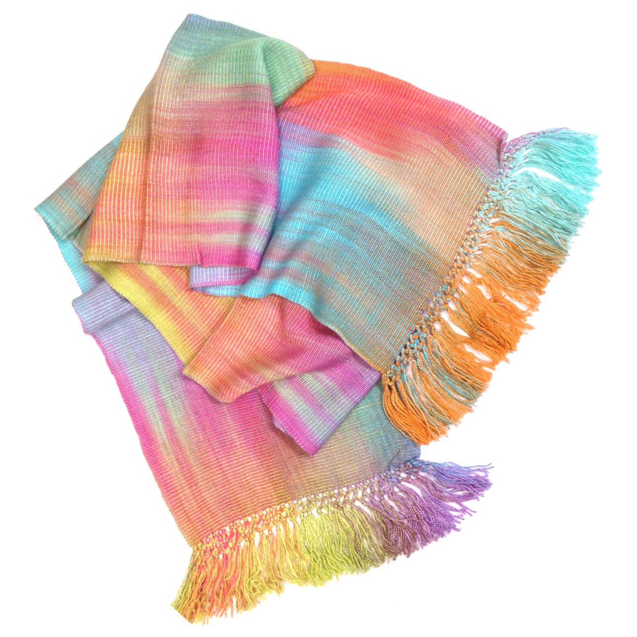 Pastels Lightweight Bamboo Handwoven Scarf 8 x 68 - A Thread of Hope Guatemalan Fair Trade