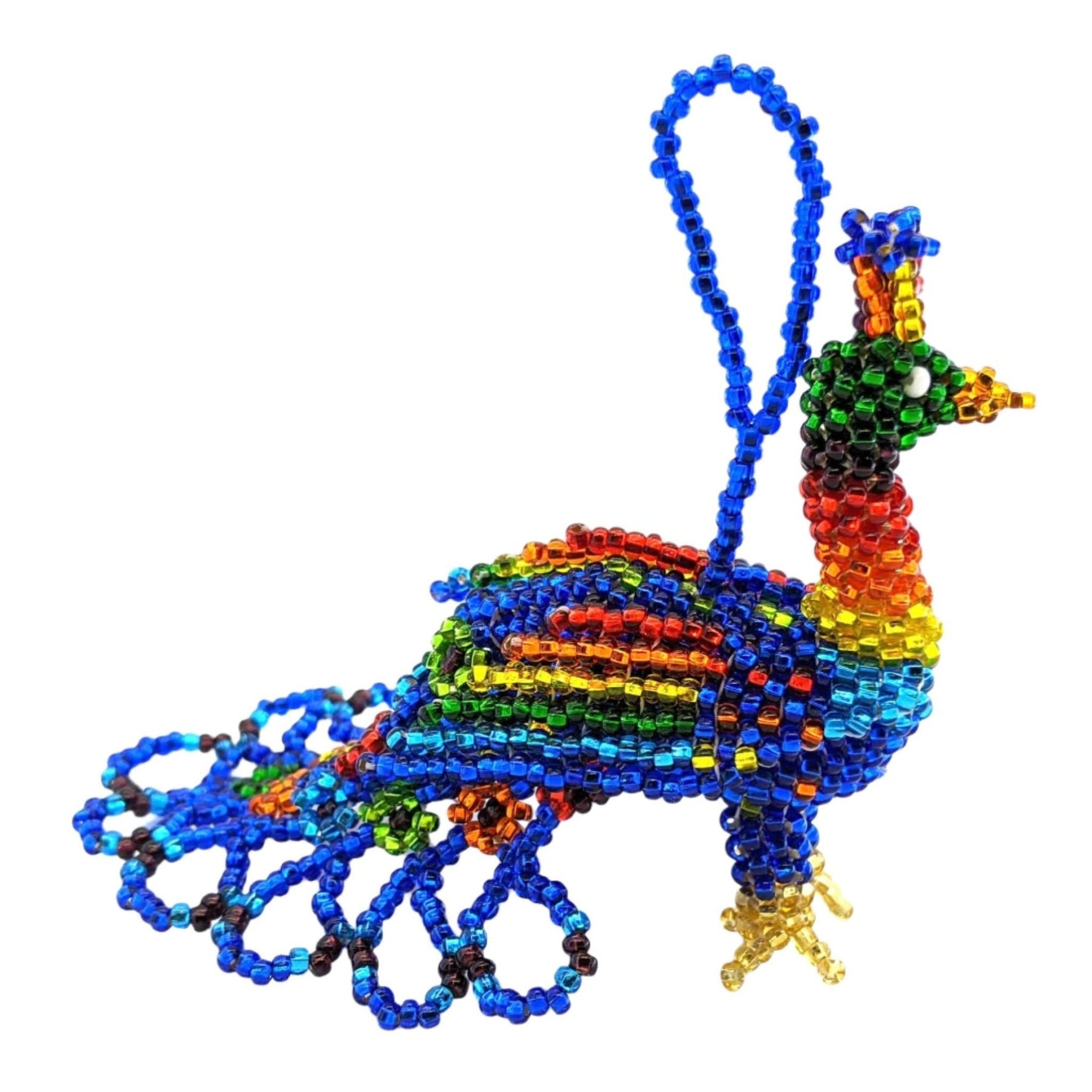 Peacock Beaded Ornament - A Thread of Hope Guatemalan Fair Trade