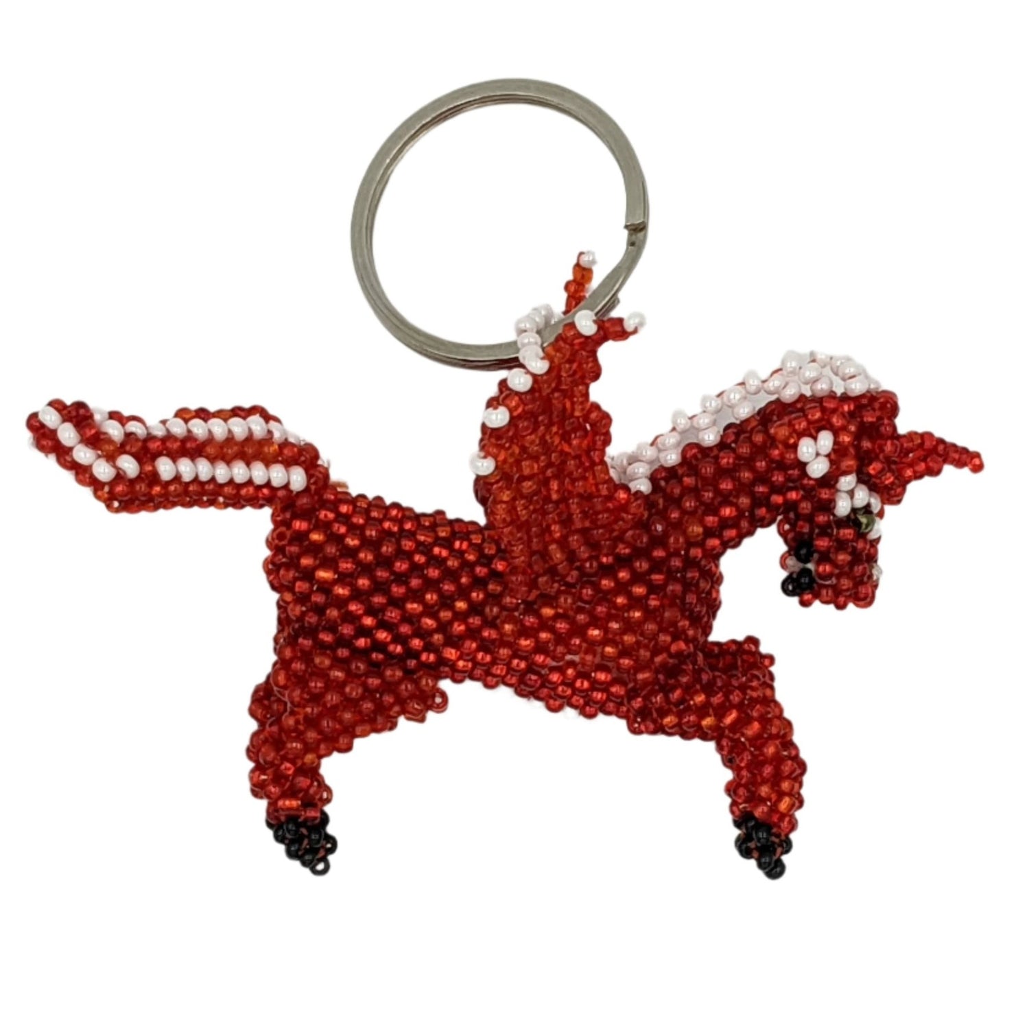 Pegasus (Winged Unicorn) Beaded Key Ring / Ornament - A Thread of Hope Guatemalan Fair Trade