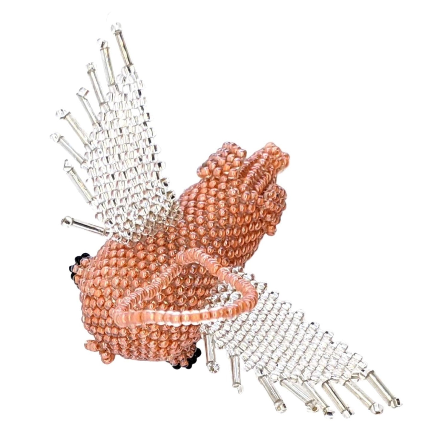 Pig with Wings Beaded Ornament - Light Orange Long - A Thread of Hope Guatemalan Fair Trade