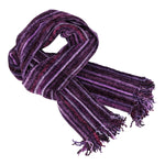 Purple Micro Stripes Bamboo Chenille Handwoven Scarf 8 x 68 - A Thread of Hope Guatemalan Fair Trade