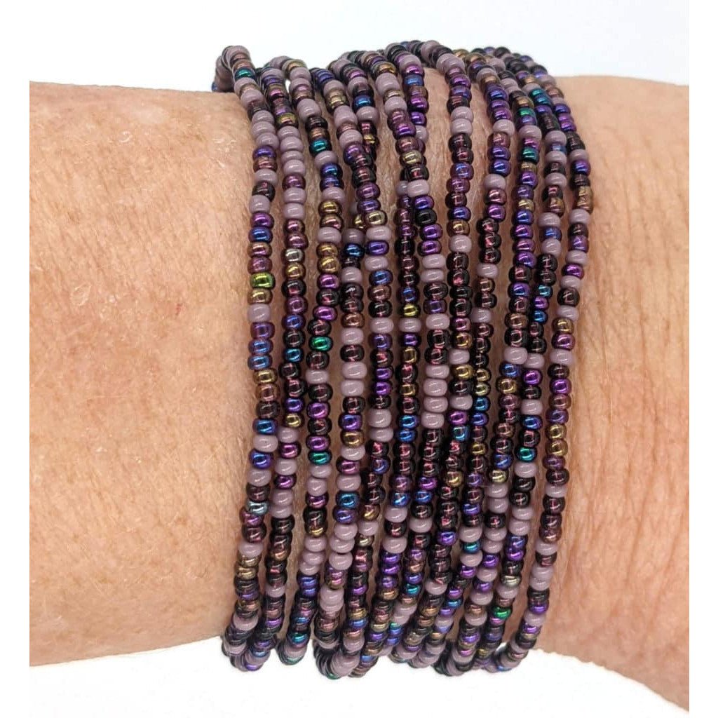 Purples 24 - Strand Beaded Bracelet - A Thread of Hope Guatemalan Fair Trade