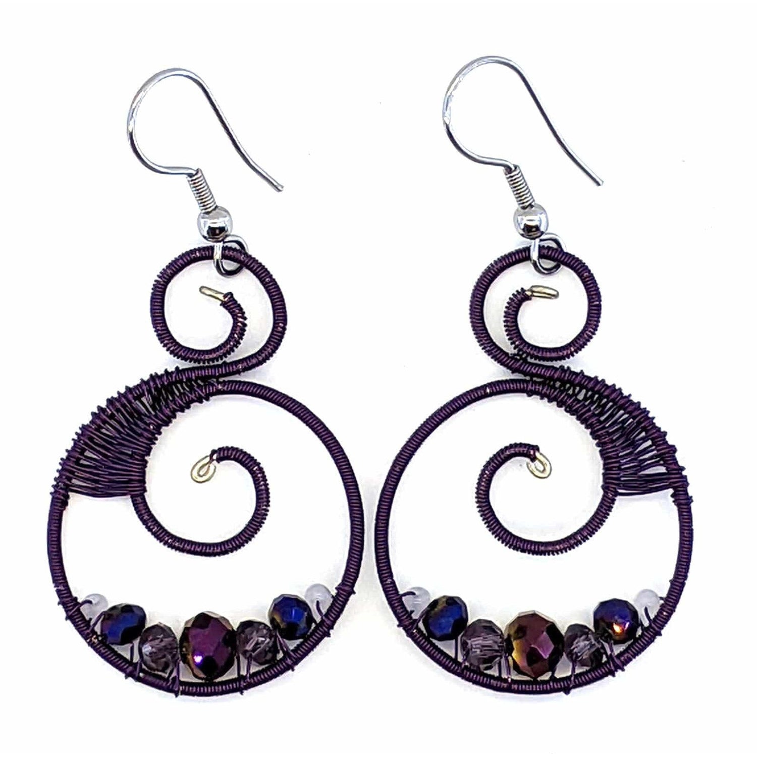 Purples Celestina Beaded Earrings - A Thread of Hope Guatemalan Fair Trade