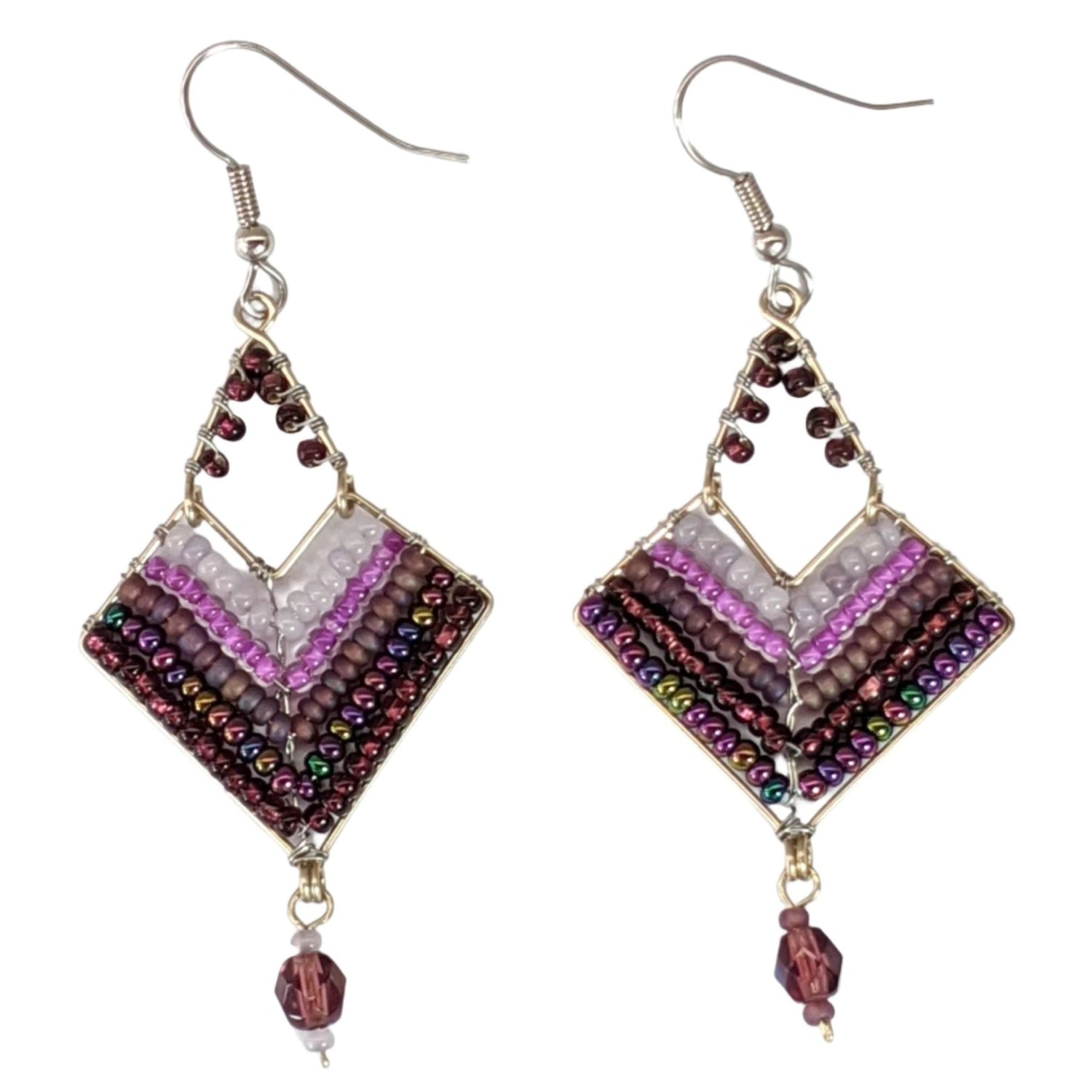 Purples Chevron Earrings - A Thread of Hope Guatemalan Fair Trade