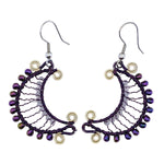 Purples Crescent Moon Earrings - A Thread of Hope Guatemalan Fair Trade