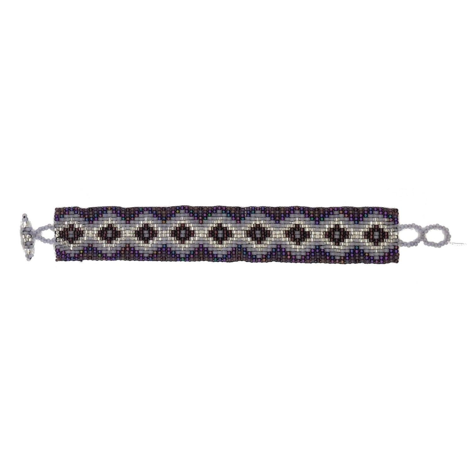 Purples Diamonds Beaded Bracelet - A Thread of Hope Guatemalan Fair Trade