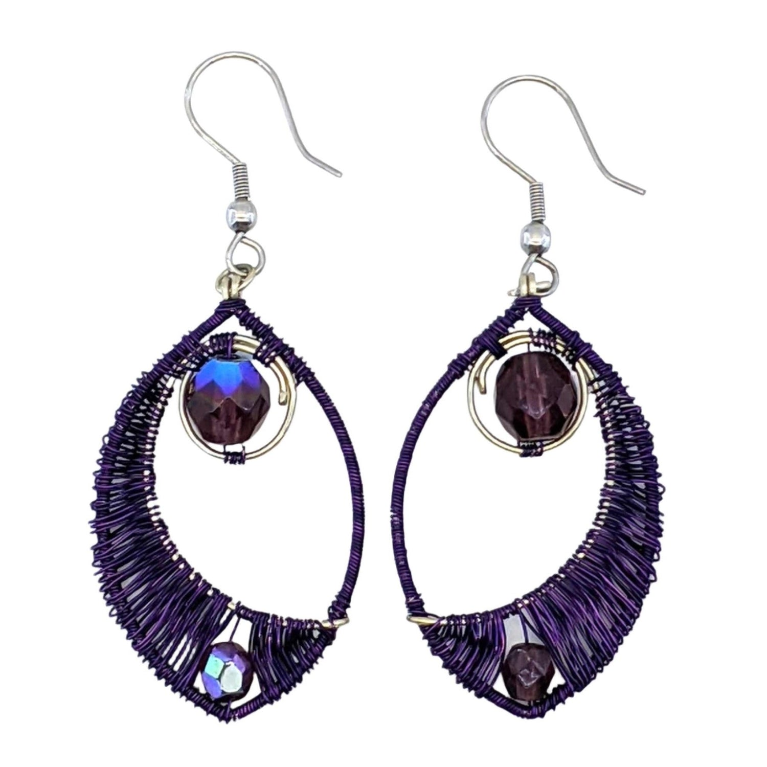 Purples Fernanda Beaded Earrings - A Thread of Hope Guatemalan Fair Trade