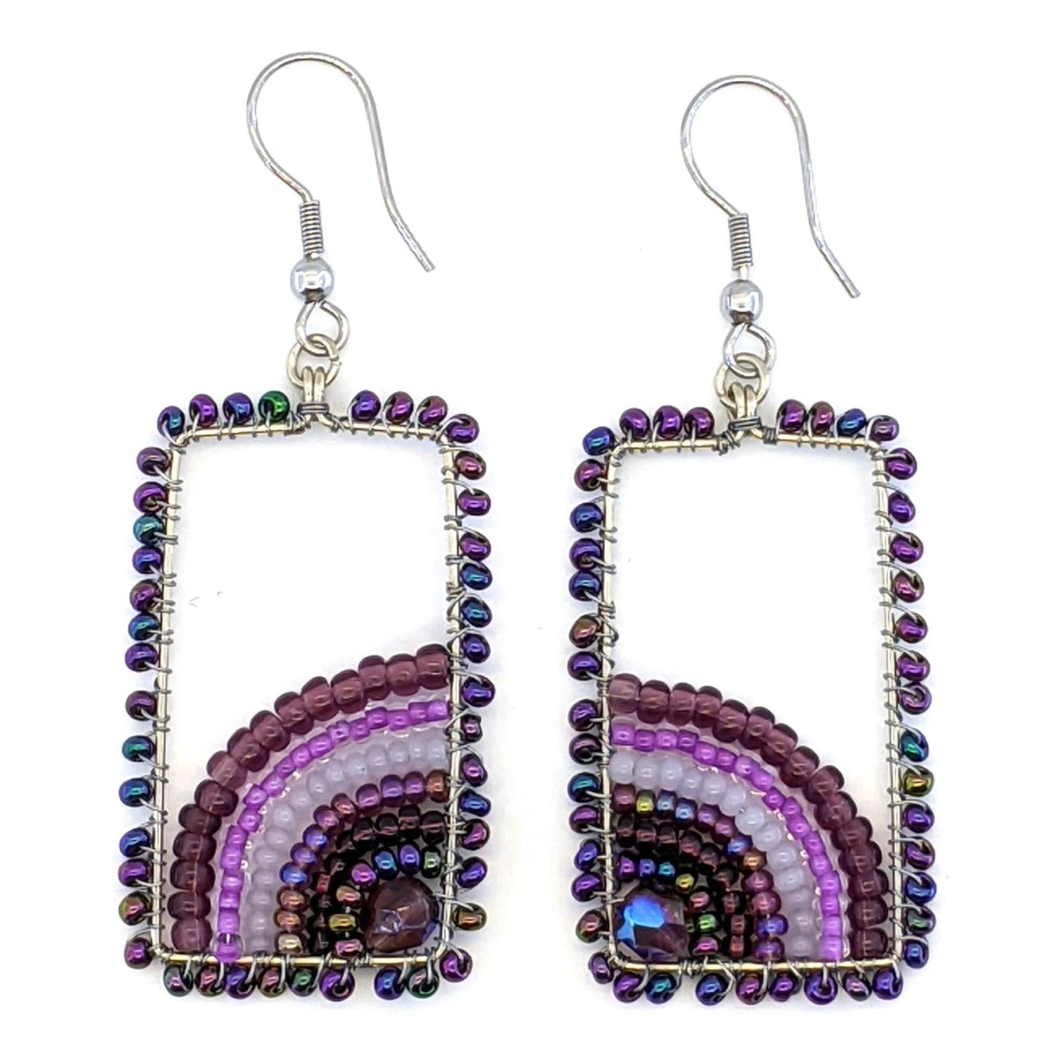 Purples Julieta Beaded Earrings - A Thread of Hope Guatemalan Fair Trade