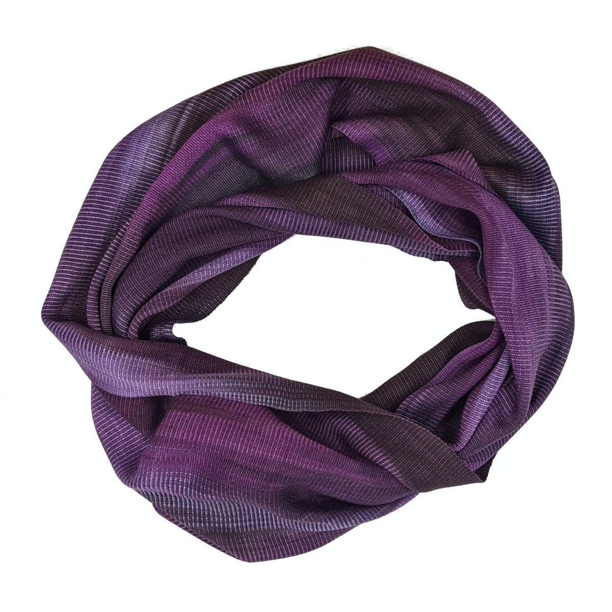 Purples, Lilac and Violet Lightweight Bamboo Handwoven Infinity Scarf 11 x 68 - A Thread of Hope Guatemalan Fair Trade