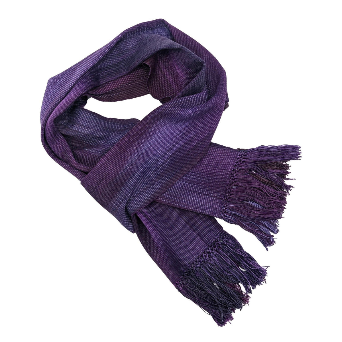 Purples, Lilac and Violet Lightweight Bamboo Handwoven Scarf 8 x 68 - A Thread of Hope Guatemalan Fair Trade