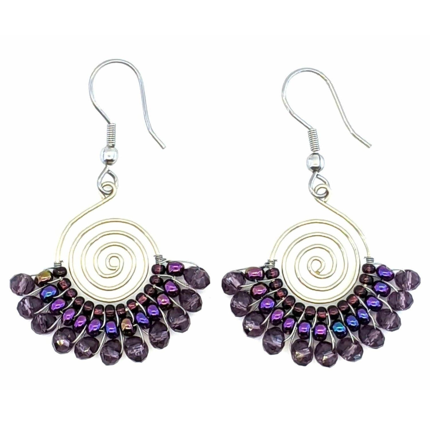 Purples Lucia Beaded Earrings - A Thread of Hope Guatemalan Fair Trade