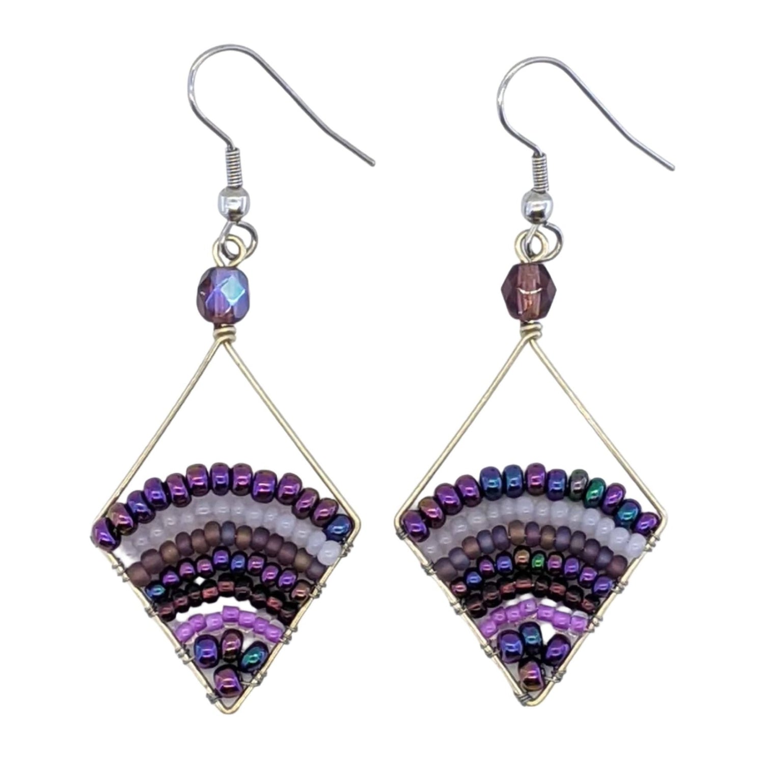 Purples Miranda Beaded Earrings - A Thread of Hope Guatemalan Fair Trade