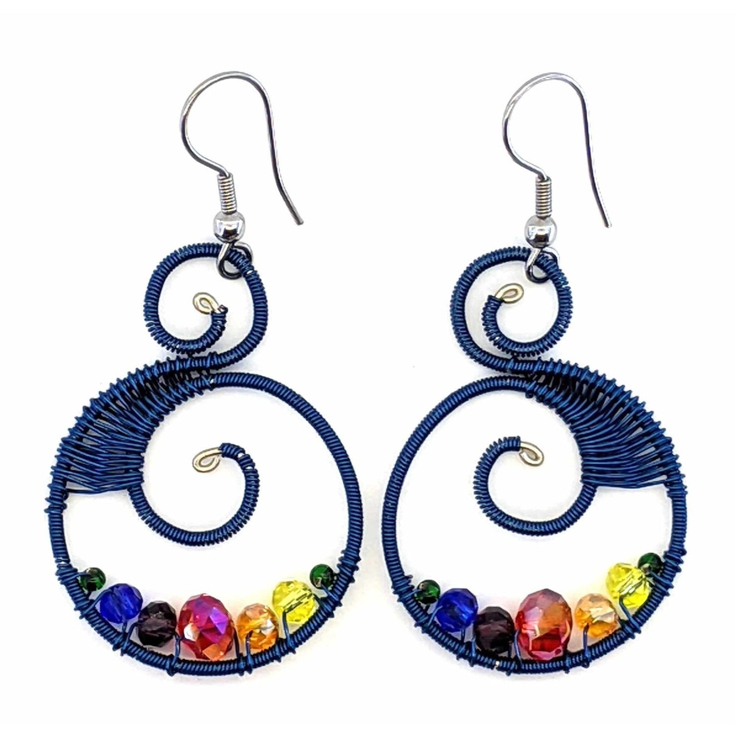 Rainbow Celestina Beaded Earrings - A Thread of Hope Guatemalan Fair Trade