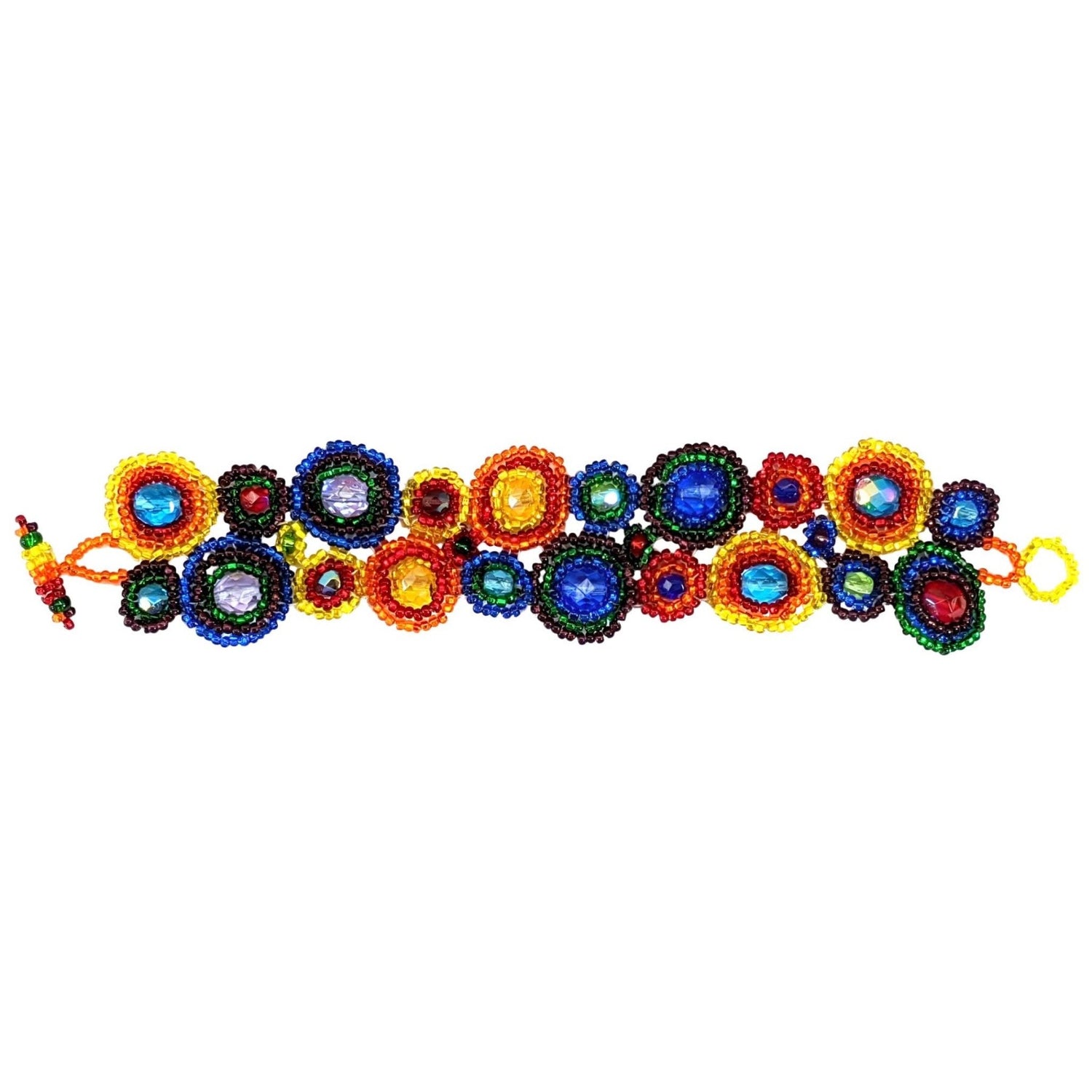 Rainbow Circles Beaded Bracelet - A Thread of Hope Guatemalan Fair Trade