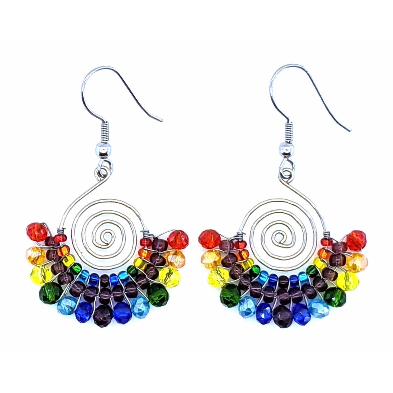 Rainbow Lucia Beaded Earrings - A Thread of Hope Guatemalan Fair Trade