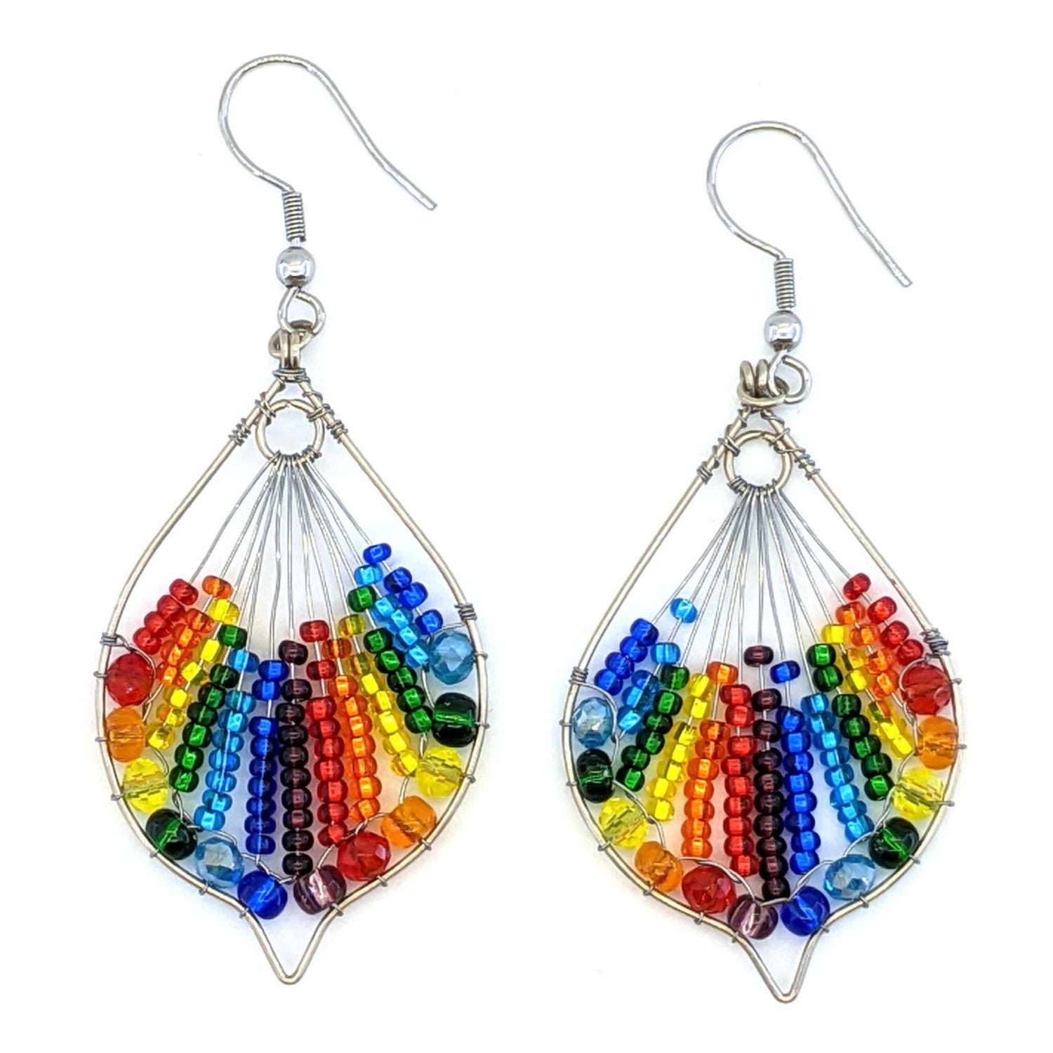 Rainbow Rosalia Beaded Earrings - A Thread of Hope Guatemalan Fair Trade