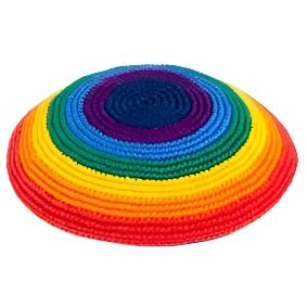 Rainbow Wide Stripes Kippah (Yarmulke) - A Thread of Hope Guatemalan Fair Trade