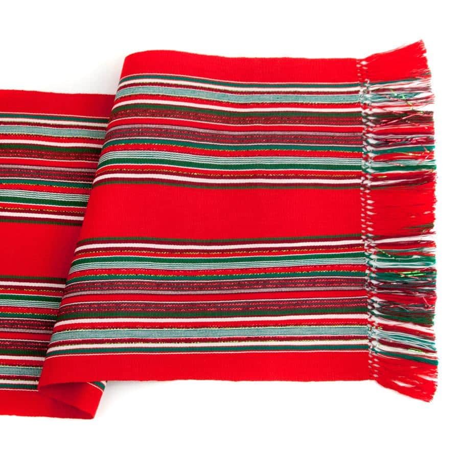 Red Holiday Sparkle Table Runner - A Thread of Hope Guatemalan Fair Trade