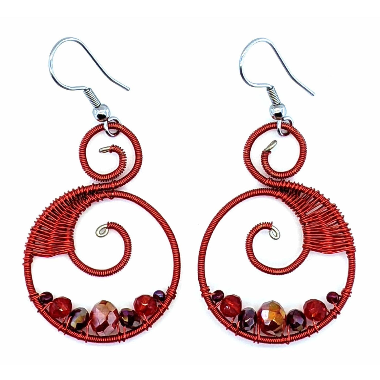 Reds Celestina Beaded Earrings - A Thread of Hope Guatemalan Fair Trade