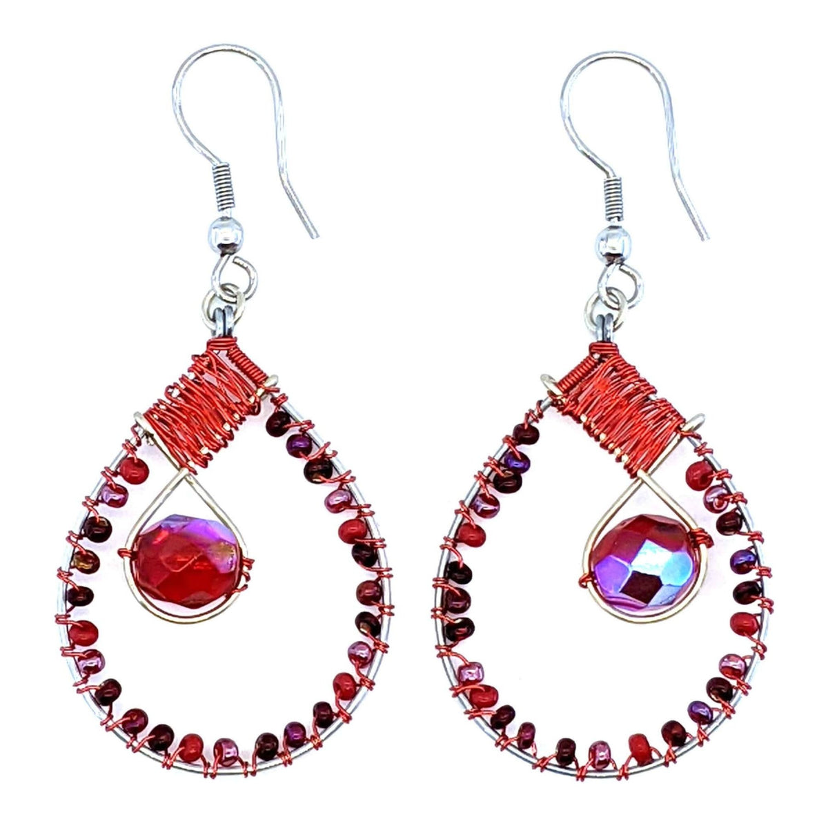 Reds Emilia Beaded Earrings - A Thread of Hope Guatemalan Fair Trade