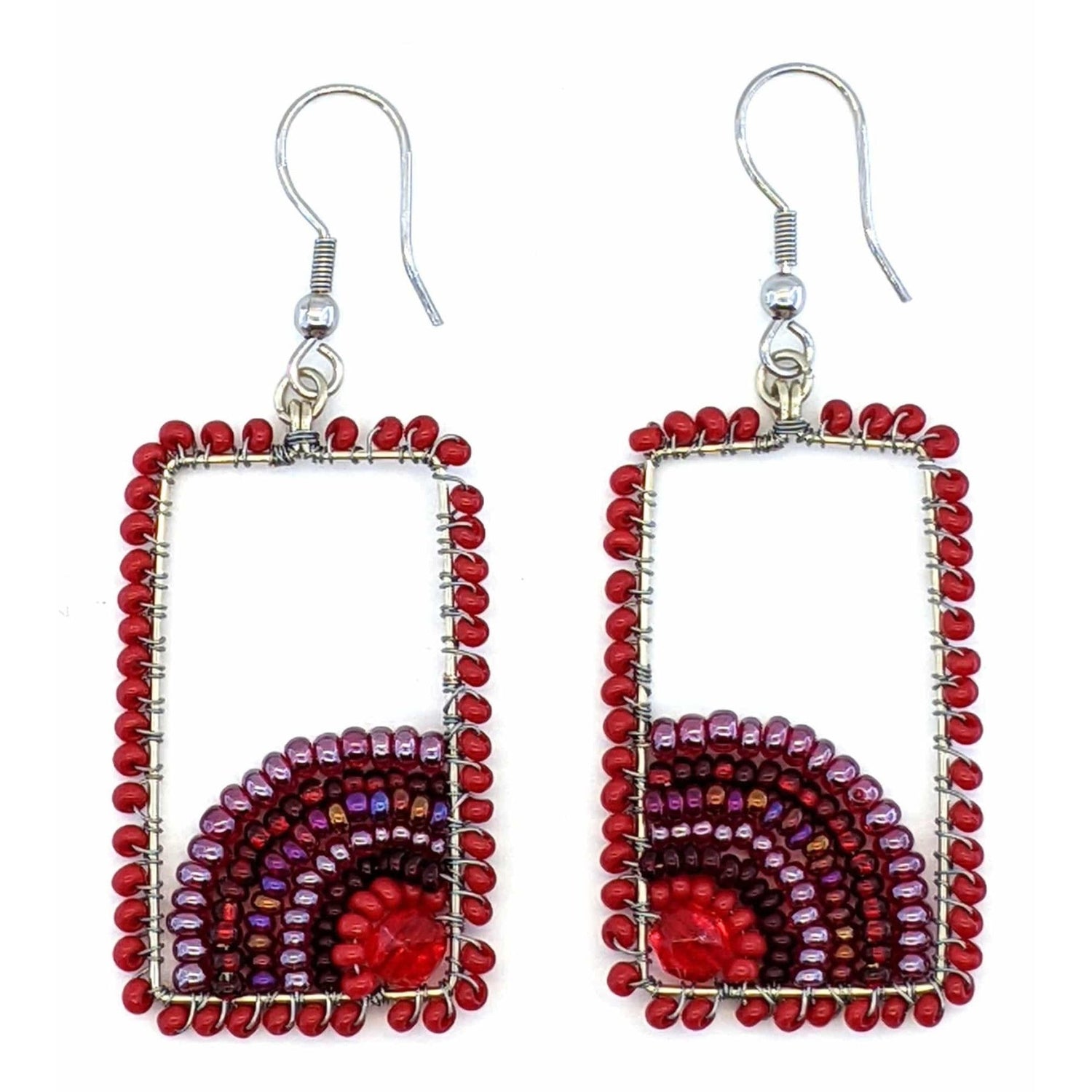 Reds Julieta Beaded Earrings - A Thread of Hope Guatemalan Fair Trade