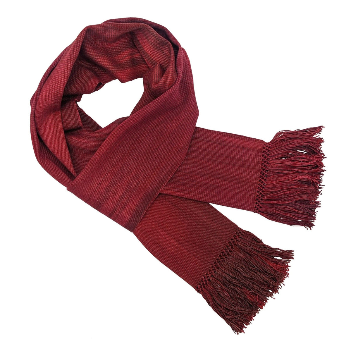 Reds Lightweight Bamboo Handwoven Scarf 8 x 68 - A Thread of Hope Guatemalan Fair Trade