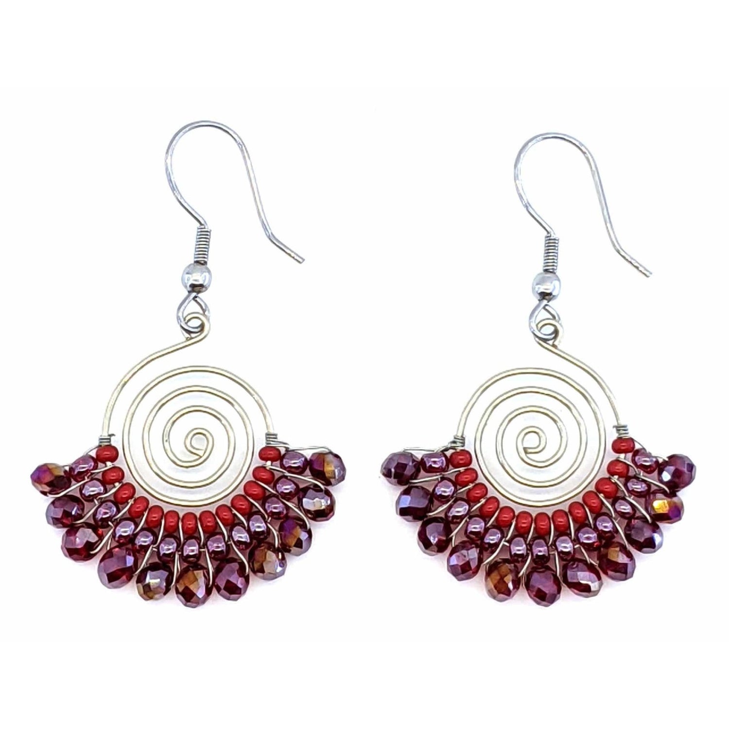 Reds Lucia Beaded Earrings - A Thread of Hope Guatemalan Fair Trade