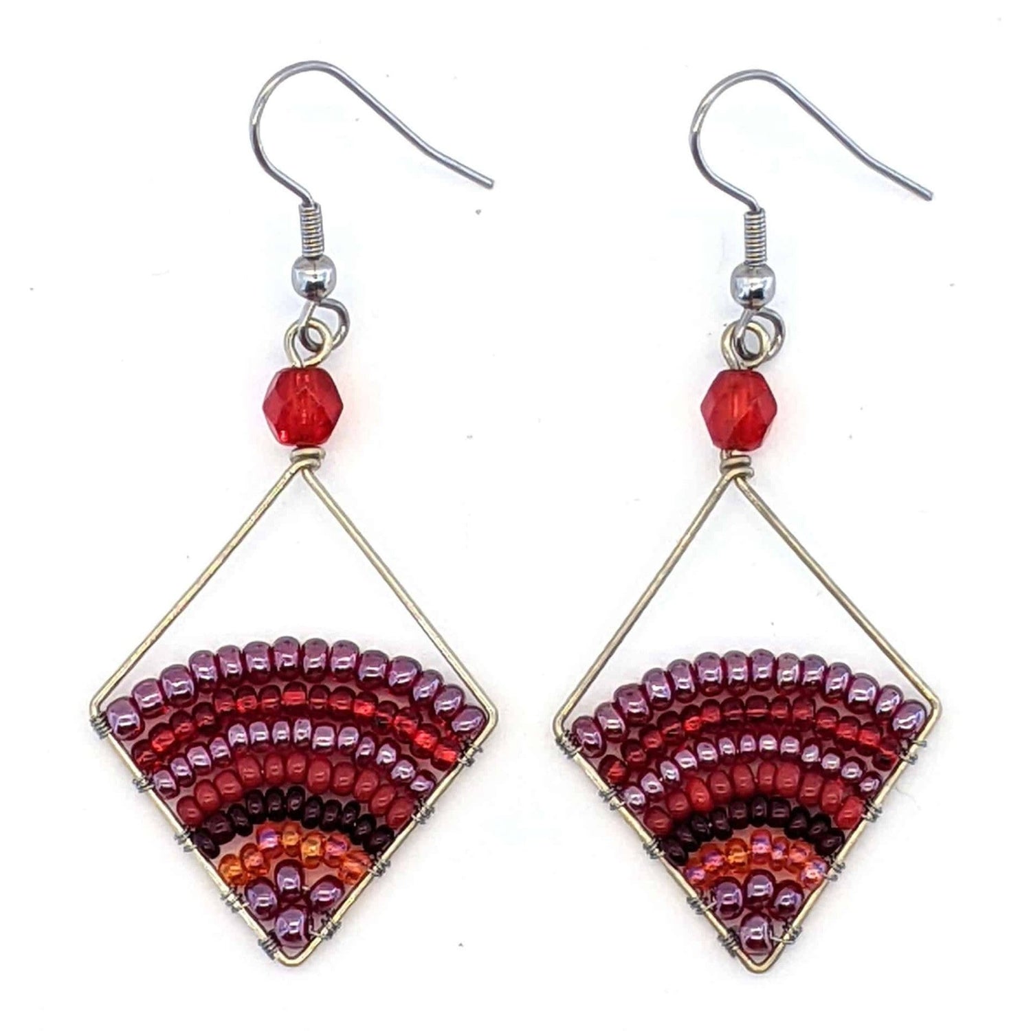 Reds Miranda Beaded Earrings - A Thread of Hope Guatemalan Fair Trade