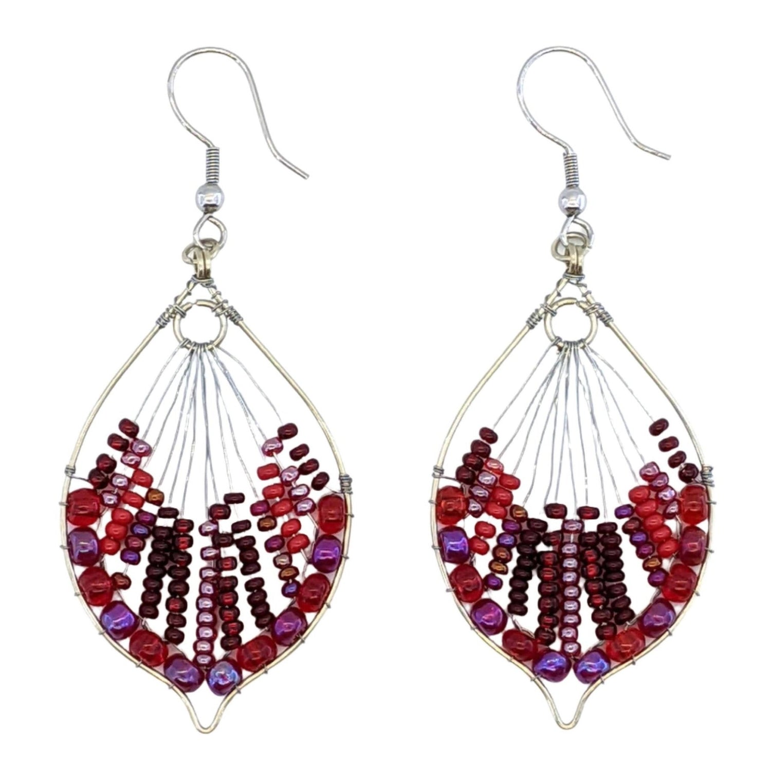 Reds Rosalia Beaded Earrings - A Thread of Hope Guatemalan Fair Trade