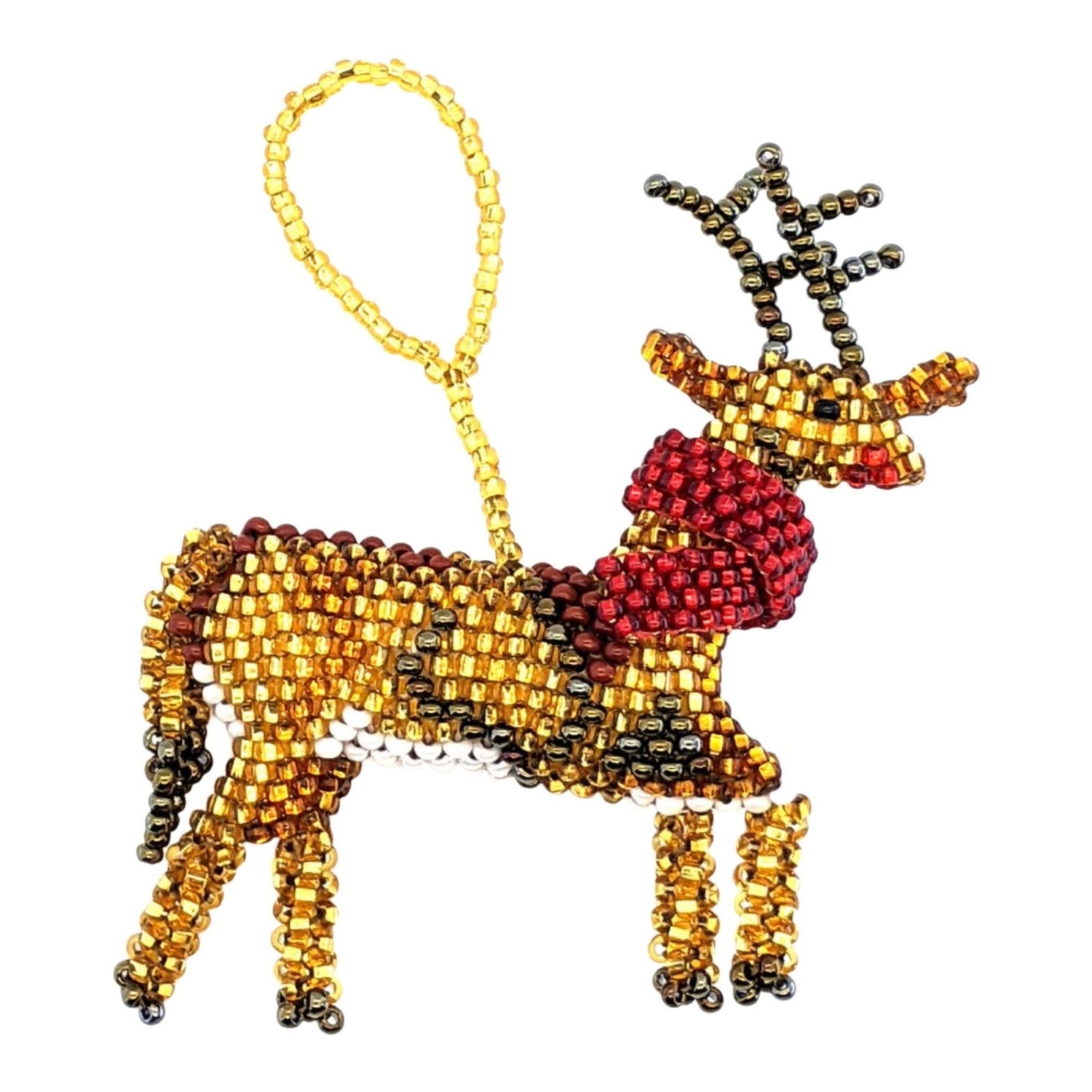 Reindeer Beaded Ornament - A Thread of Hope Guatemalan Fair Trade