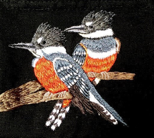 Ringed Kingfishers Thread Painted Cotton Coin Purse - A Thread of Hope Guatemalan Fair Trade