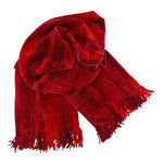 Reds (Bright!) Bamboo Chenille Handwoven Scarf 8 x 68