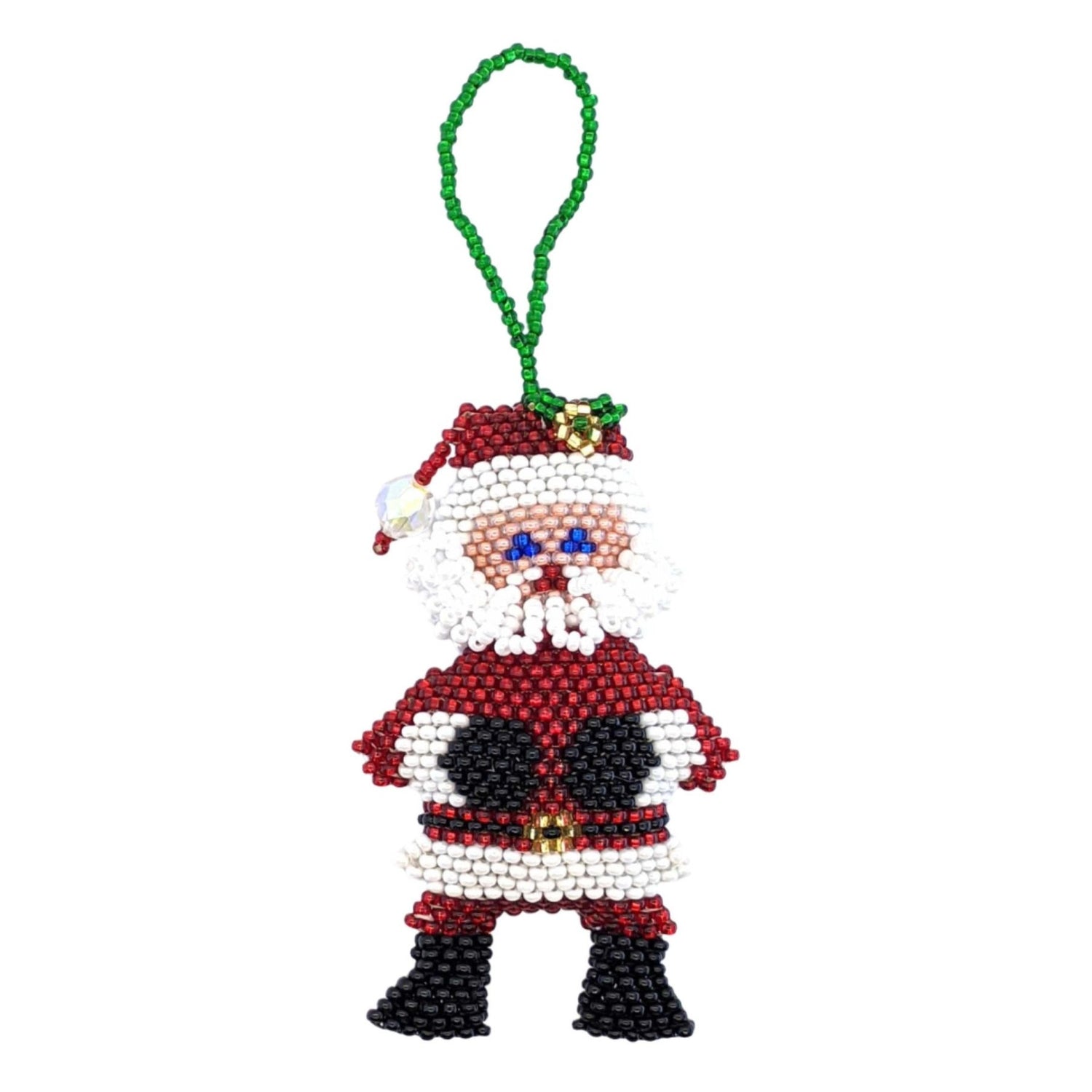 Santa Beaded Ornament - Large - A Thread of Hope Guatemalan Fair Trade