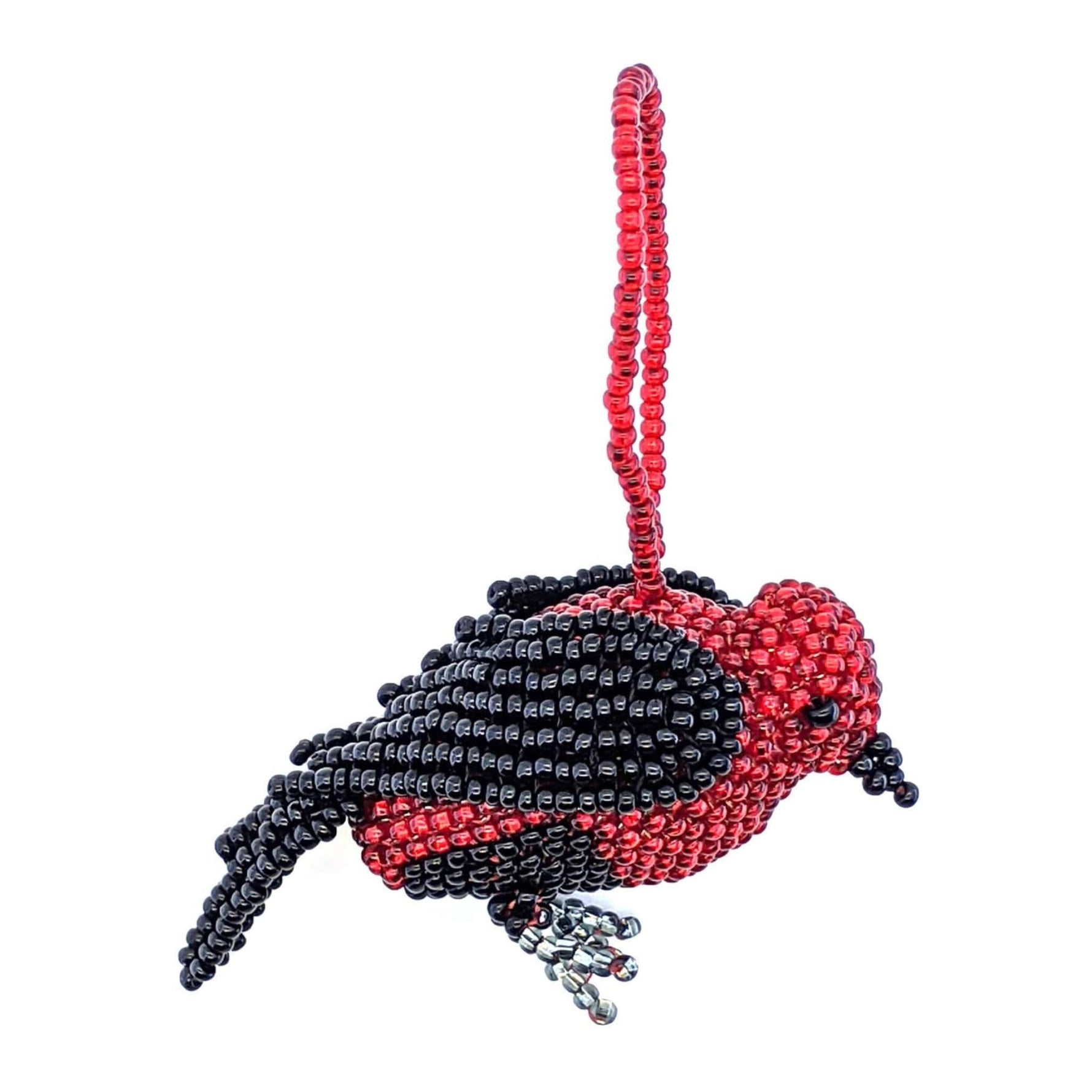 Scarlet Tanager Beaded Bird Ornament - A Thread of Hope Guatemalan Fair Trade