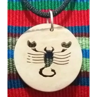 Scorpion Coco Spirit Hand - Carved Coconut Shell Necklace - A Thread of Hope Guatemalan Fair Trade