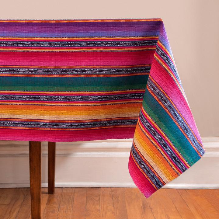 Shadowed Jaspe Tablecloth - A Thread of Hope Guatemalan Fair Trade