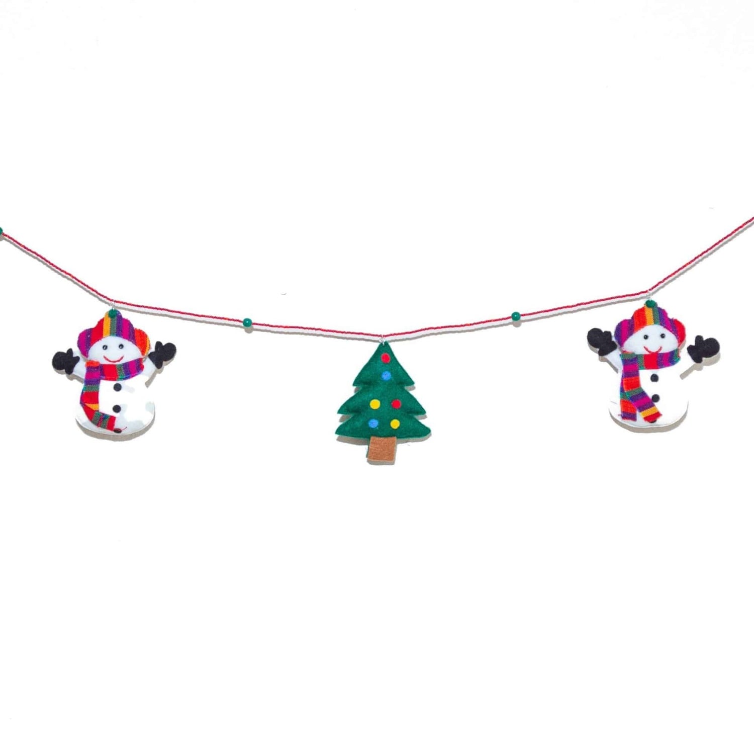 Snowman and Christmas Tree Garland - A Thread of Hope Guatemalan Fair Trade