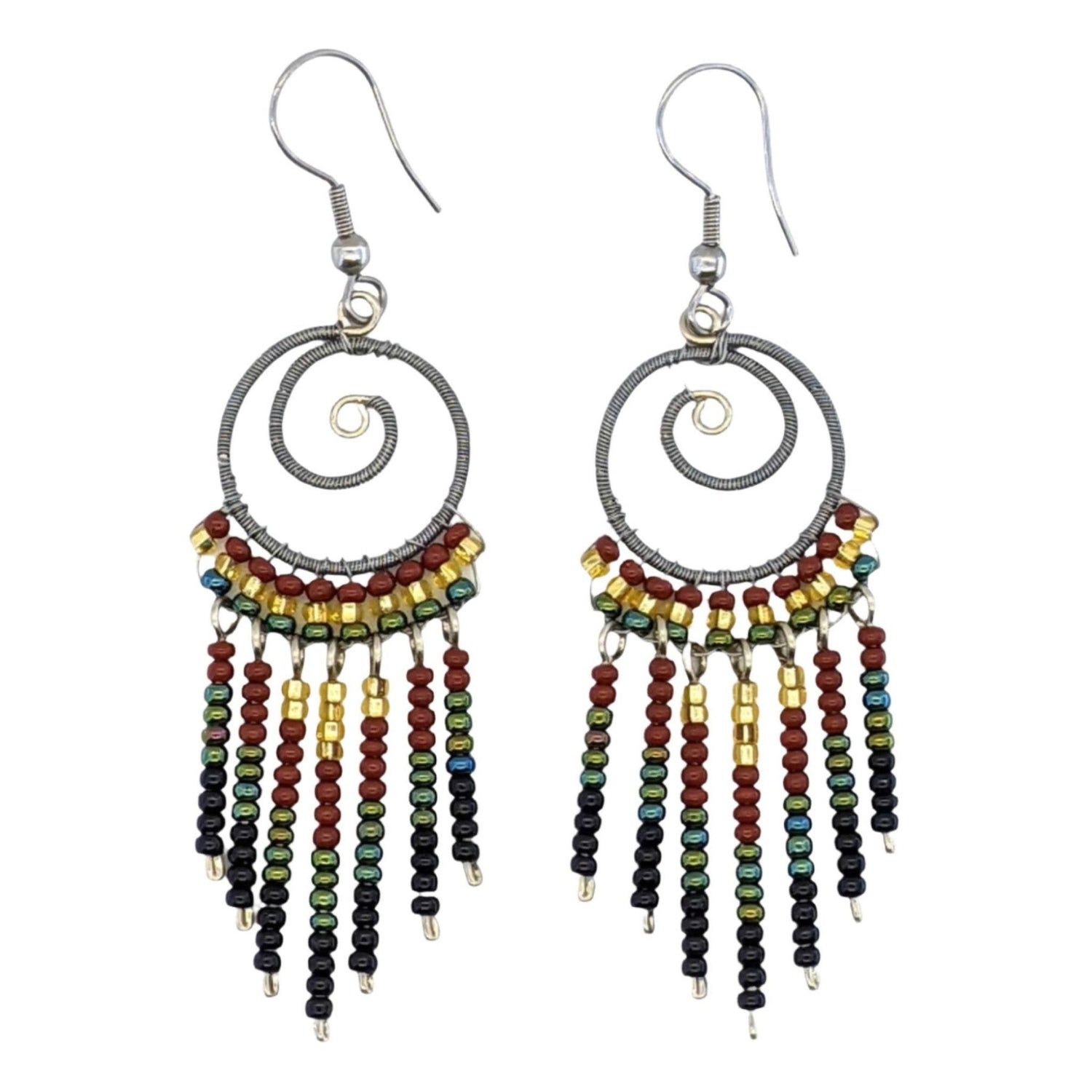 Sophisticated Autumn Adriana Beaded Earrings - A Thread of Hope Guatemalan Fair Trade