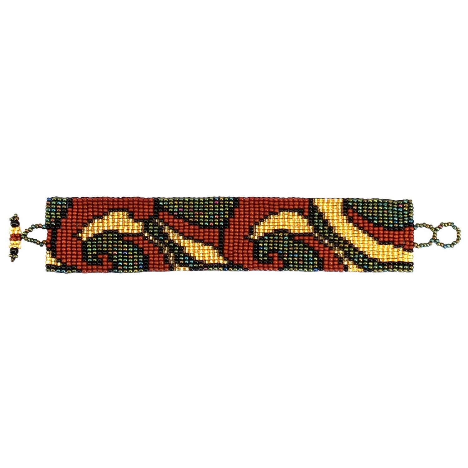 Sophisticated Autumn Art Nouveau Beaded Bracelet - A Thread of Hope Guatemalan Fair Trade