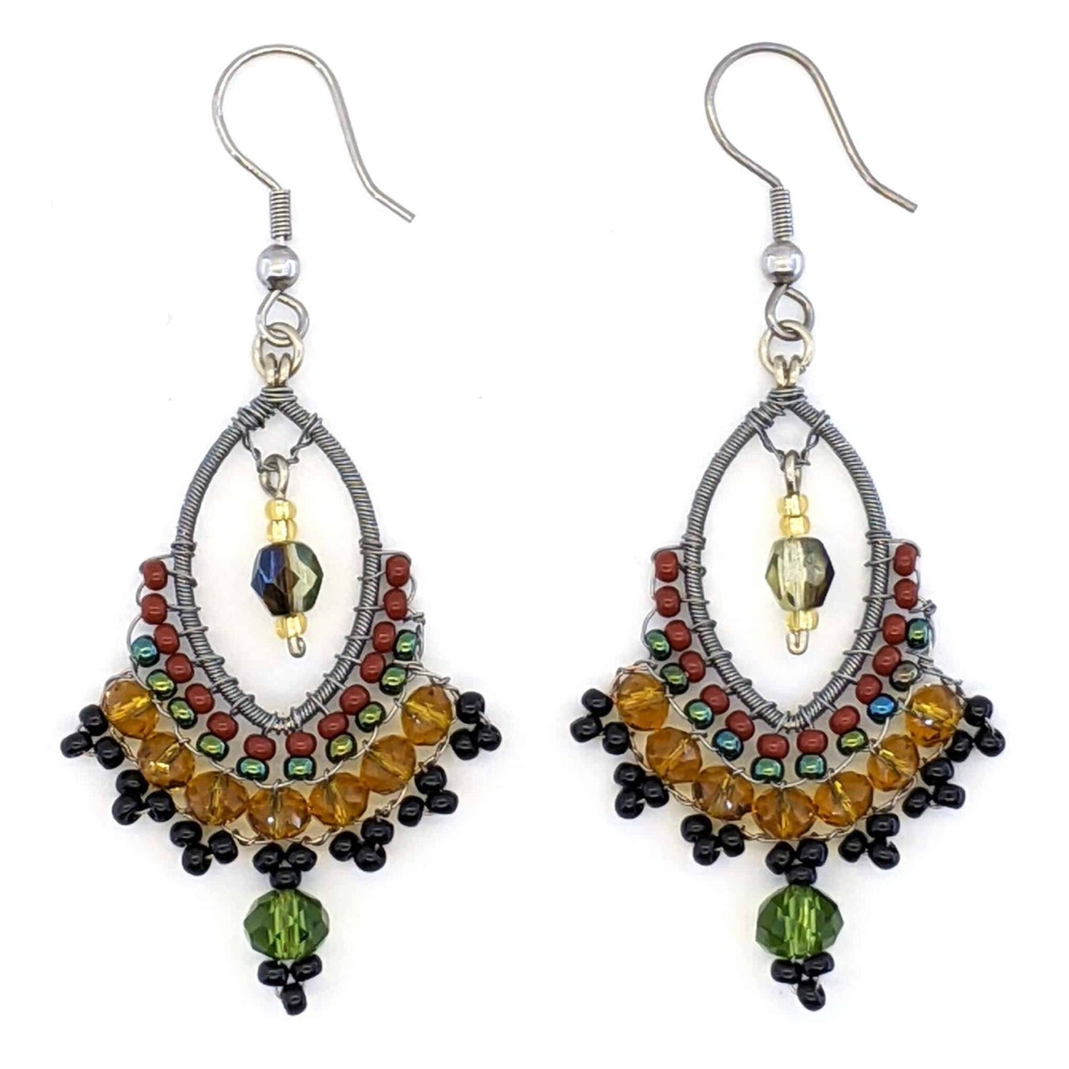 Sophisticated Autumn Catarina Beaded Earrings - A Thread of Hope Guatemalan Fair Trade