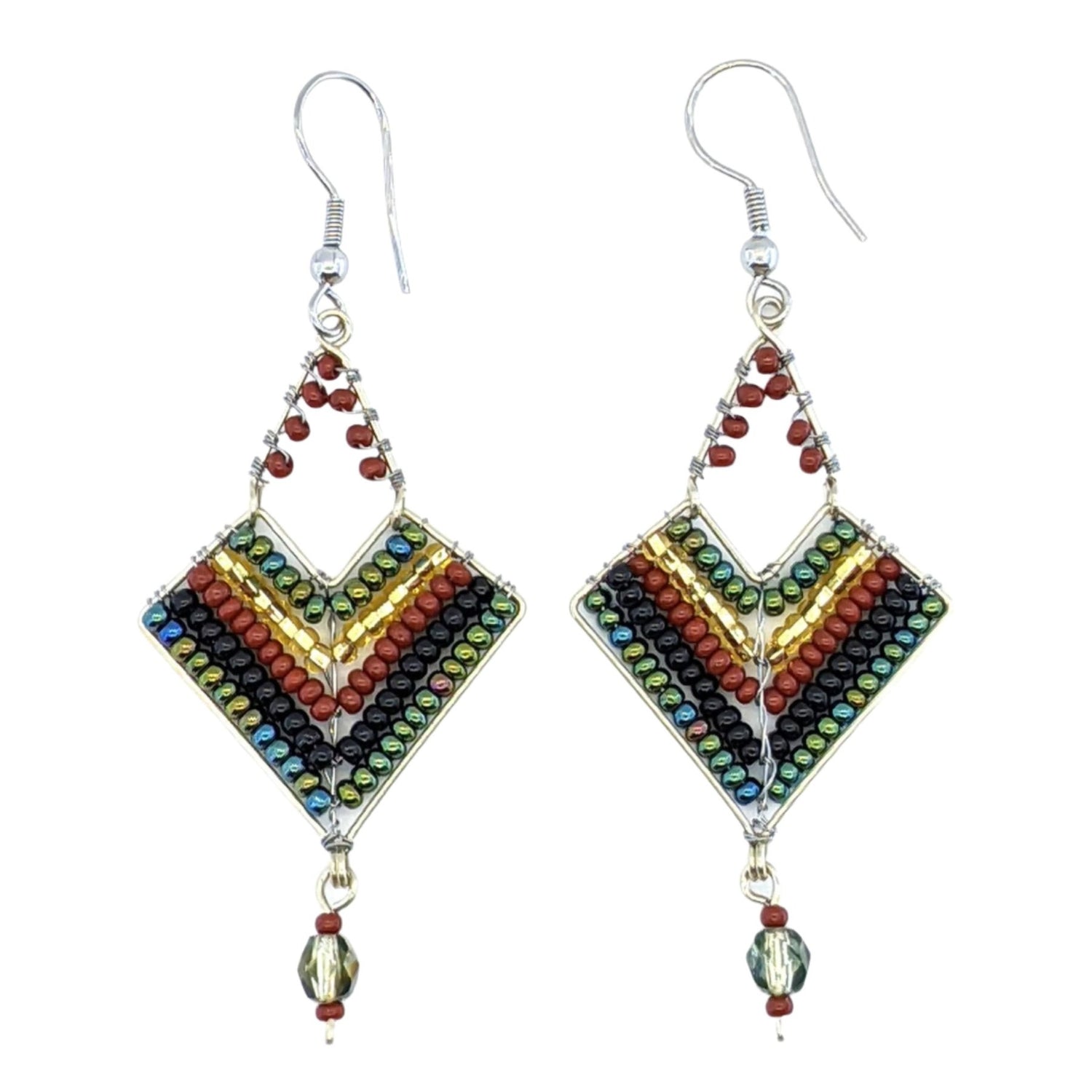 Sophisticated Autumn Chevron Earrings - A Thread of Hope Guatemalan Fair Trade