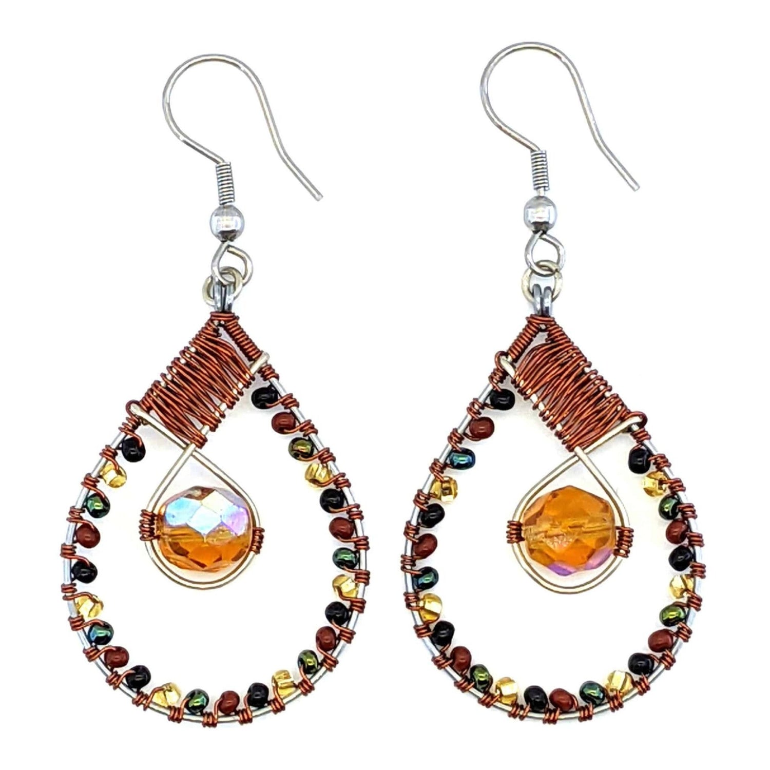 Sophisticated Autumn Emilia Beaded Earrings - A Thread of Hope Guatemalan Fair Trade