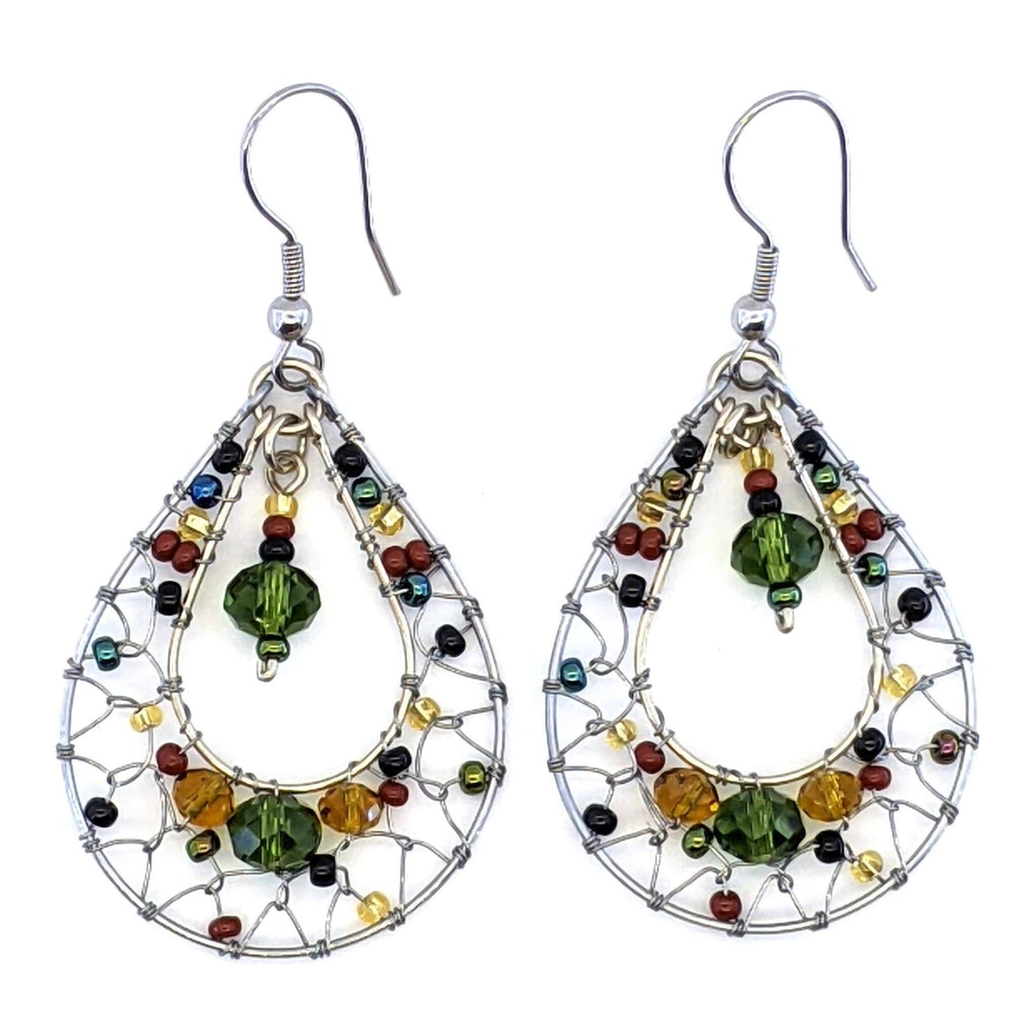 Sophisticated Autumn Esperanza Dreamcatcher Beaded Earrings - A Thread of Hope Guatemalan Fair Trade