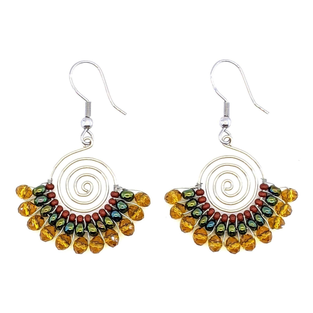 Sophisticated Autumn Lucia Beaded Earrings - A Thread of Hope Guatemalan Fair Trade