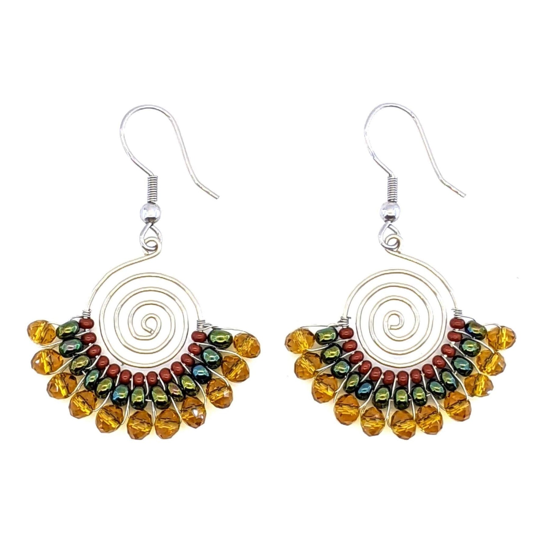 Sophisticated Autumn Lucia Beaded Earrings - A Thread of Hope Guatemalan Fair Trade