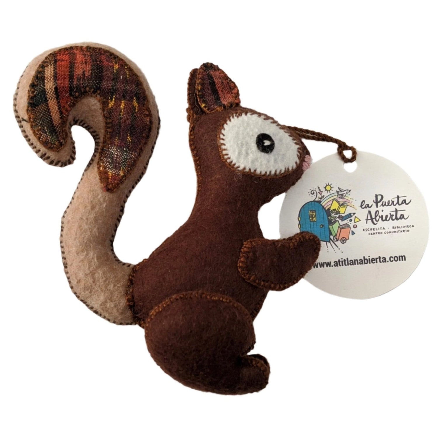 Squirrel Ornament - Felt and Repurposed Traditional Fabric - A Thread of Hope Guatemalan Fair Trade