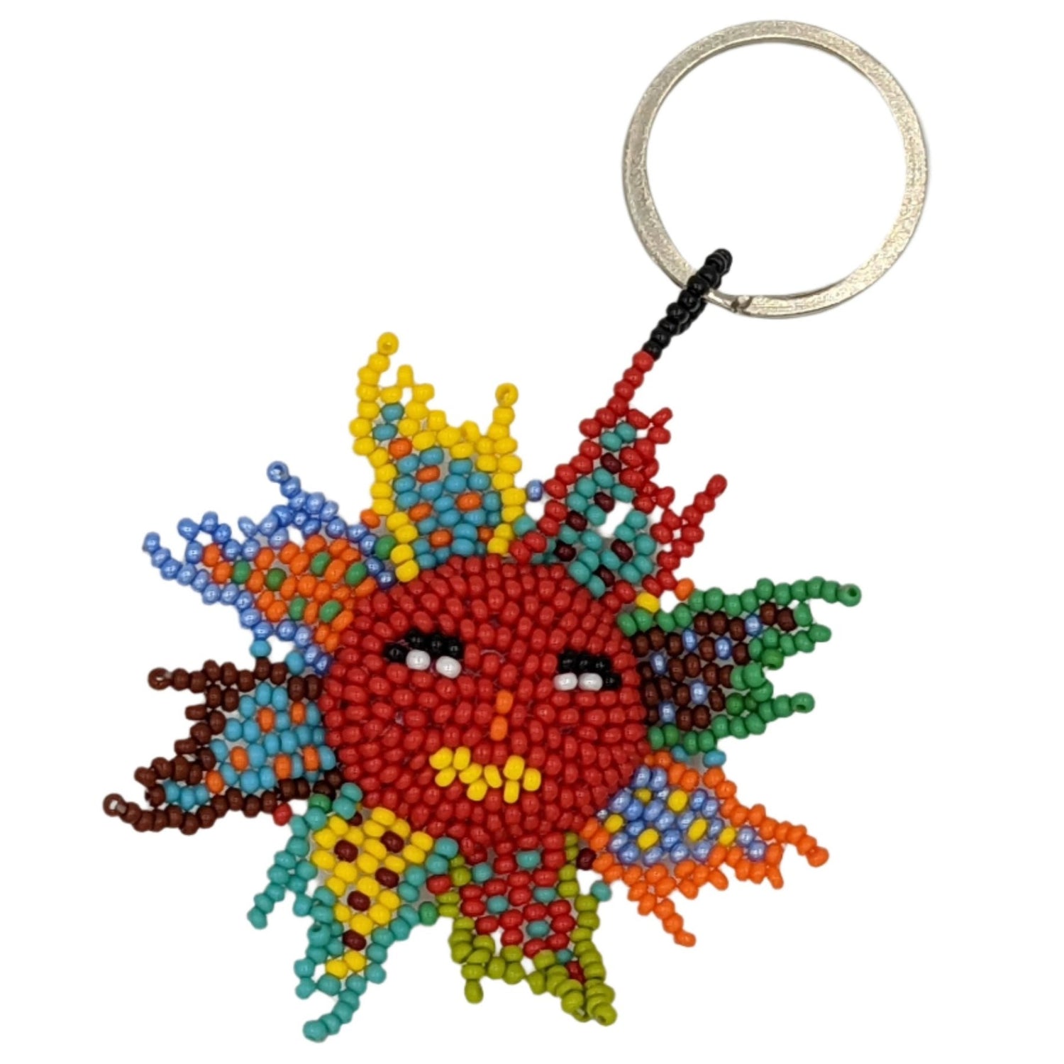 Sun Multicolor Beaded Key Ring / Ornament - A Thread of Hope Guatemalan Fair Trade